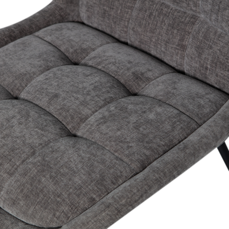 BePureHome-collectie CRATE EETKAMERSTOEL GLANZEND FLUWEEL WARM GRIJS