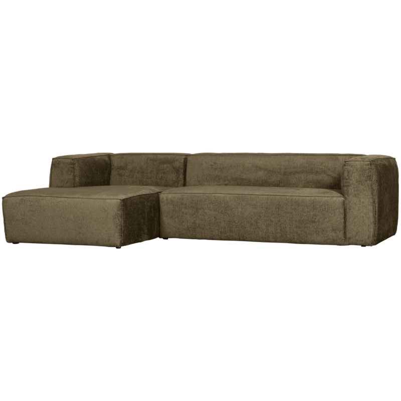 WOOOD-collectie Bean Hoekbank Links Structure Velvet Moss