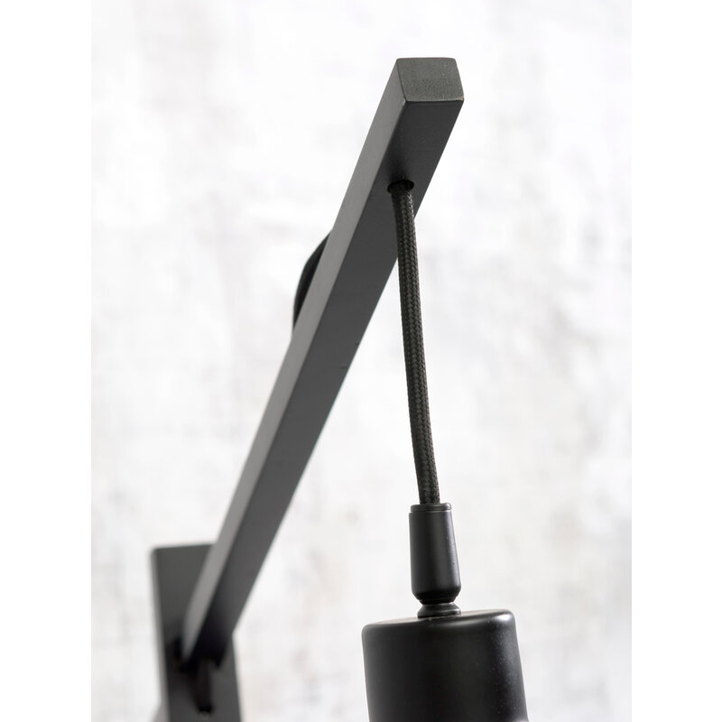 Good&Mojo-collectie Floor lamp Kalimantan bl. h.176cm/shade horiz. 60x15cm nat/bl.