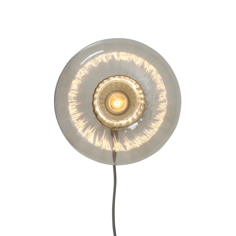 it's about RoMi-collectie Wall lamp glass Brussels round dia.27x14cm - gold/transparent