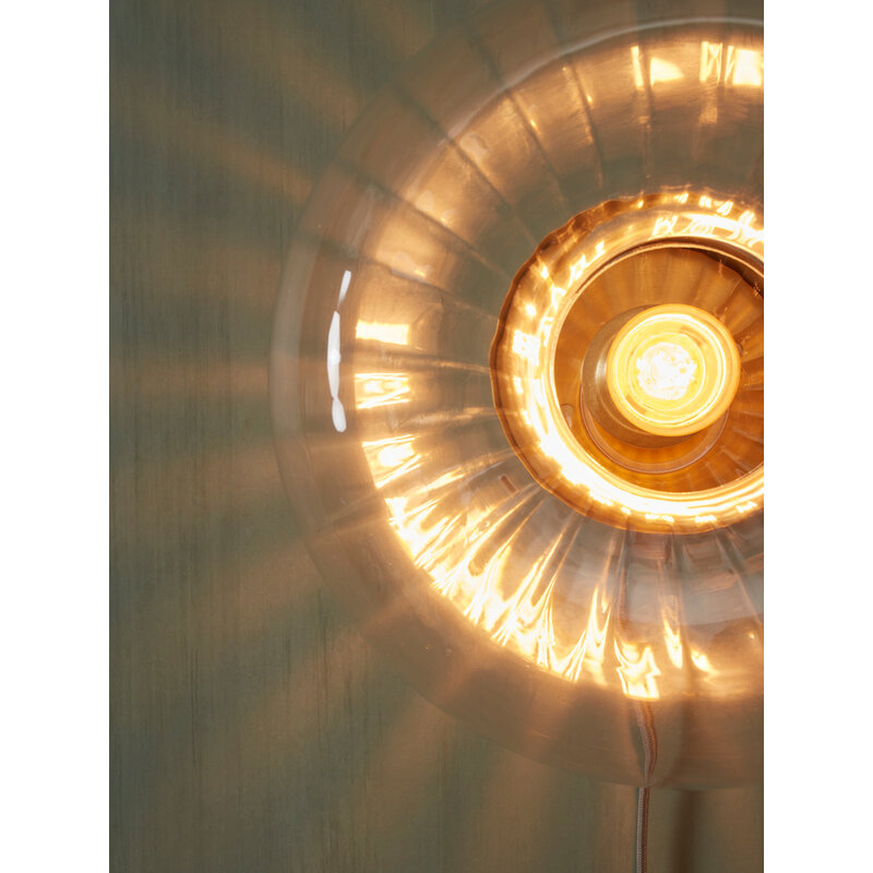it's about RoMi-collectie Wall lamp glass Brussels round dia.27x14cm - gold/transparent