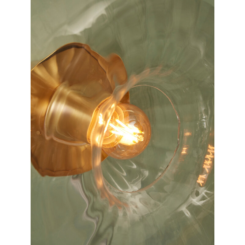 it's about RoMi-collectie Wall lamp glass Brussels round dia.27x14cm - gold/transparent