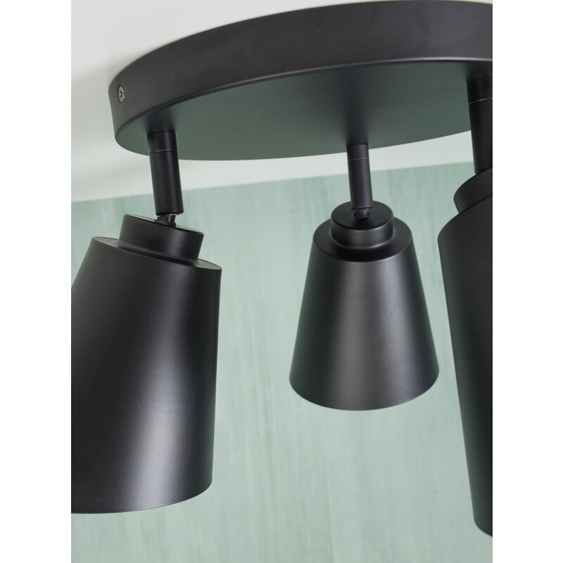 it's about RoMi-collectie Ceiling lamp iron Bremen 3-shade round dia.32x25cm/shade 18x15cm - black