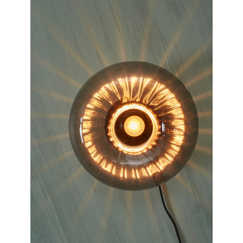 it's about RoMi-collectie Wall lamp glass Brussels round dia.27x14cm - anthracite