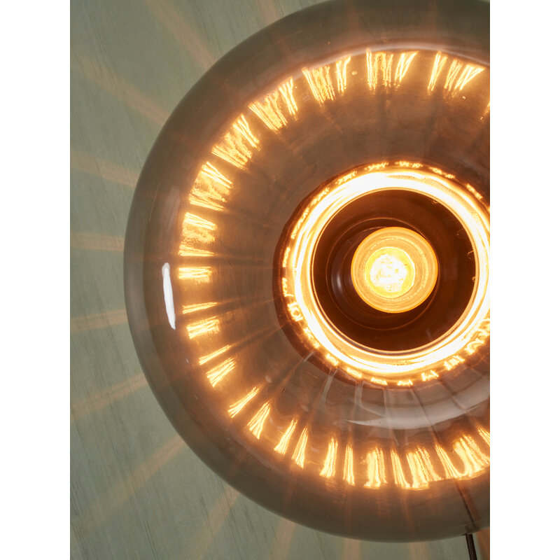 it's about RoMi-collectie Wall lamp glass Brussels round dia.27x14cm - anthracite