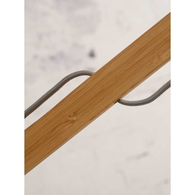 it's about RoMi-collectie Floor lamp Montblanc bamboo h.207/shade 60x30cm eco linen - blue denim