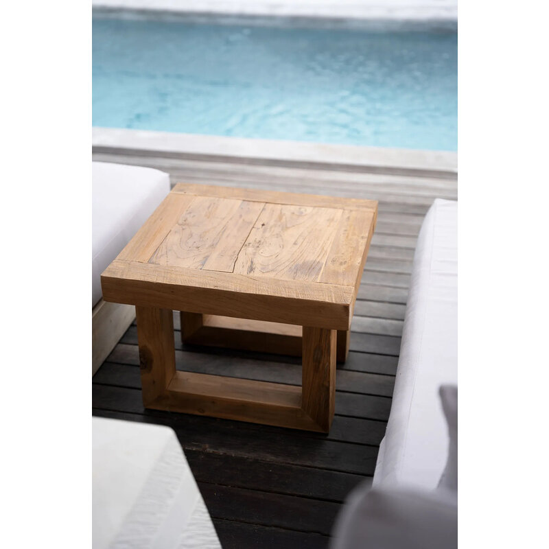 Bazar Bizar-collectie Reclaimed Teak Bijzettafel  Naturel