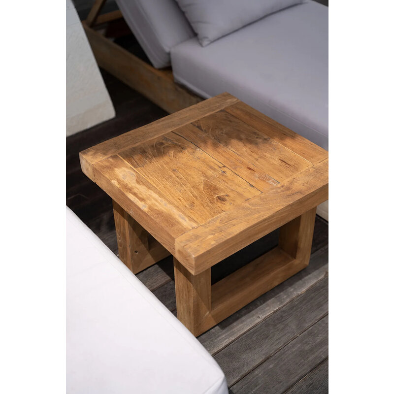 Bazar Bizar-collectie Reclaimed Teak Bijzettafel  Naturel