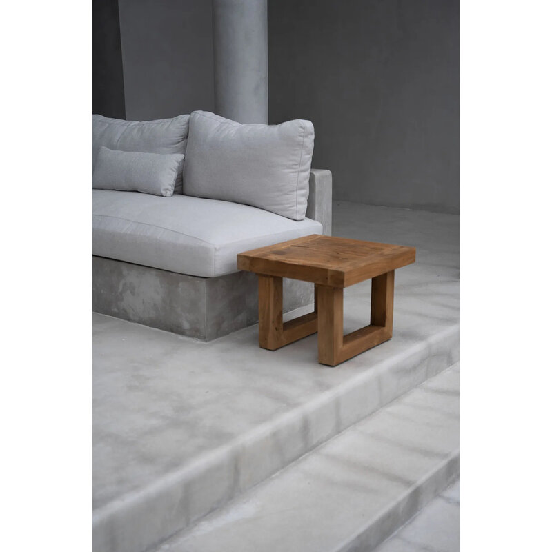 Bazar Bizar-collectie Reclaimed Teak Bijzettafel  Naturel