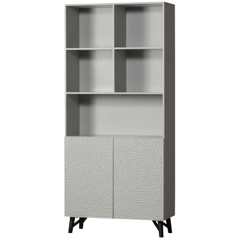 WOOOD-collectie CARVED ORGANIC 2-DEURS OPBERGKAST MIST