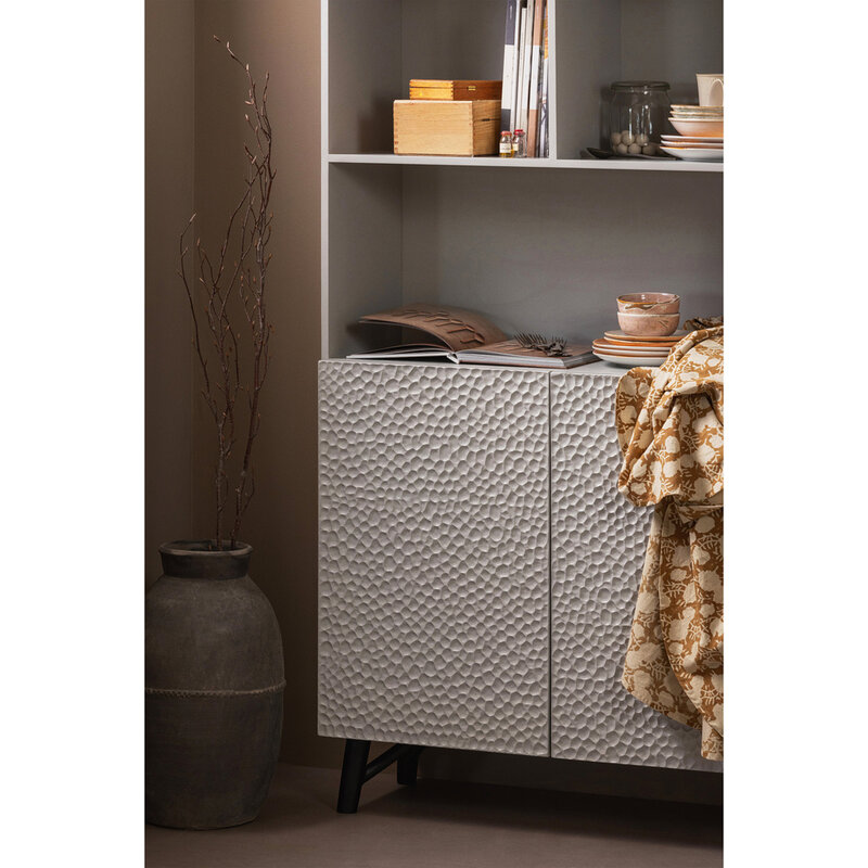 WOOOD-collectie CARVED ORGANIC 2-DEURS OPBERGKAST MIST