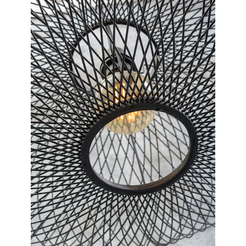 Good&Mojo-collectie Wall lamp Cango natural/shade dia.60x25cm black - L
