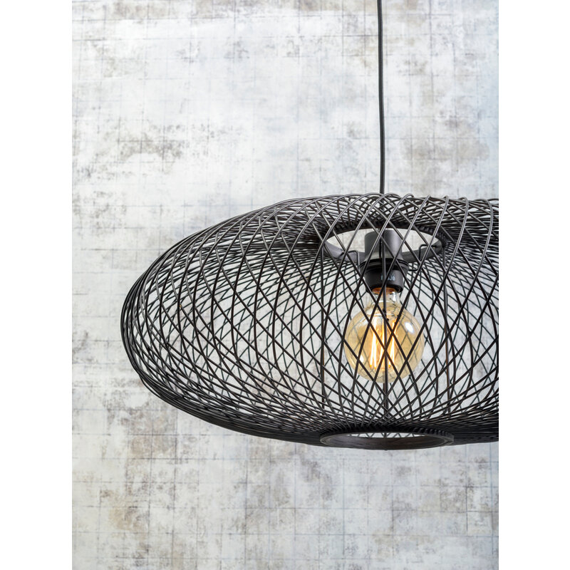 Good&Mojo-collectie Wall lamp Cango natural/shade dia.60x25cm black - L