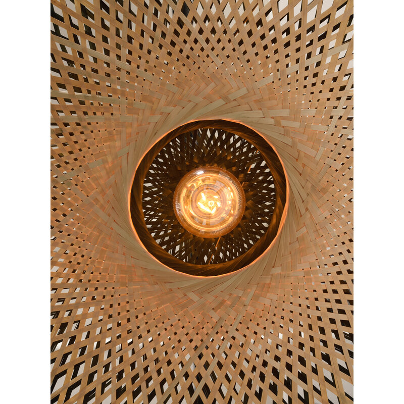 Good&Mojo-collectie Floor lamp Kalimantan bamboo h.207cm/shade horiz.60x15cm nat/bl.