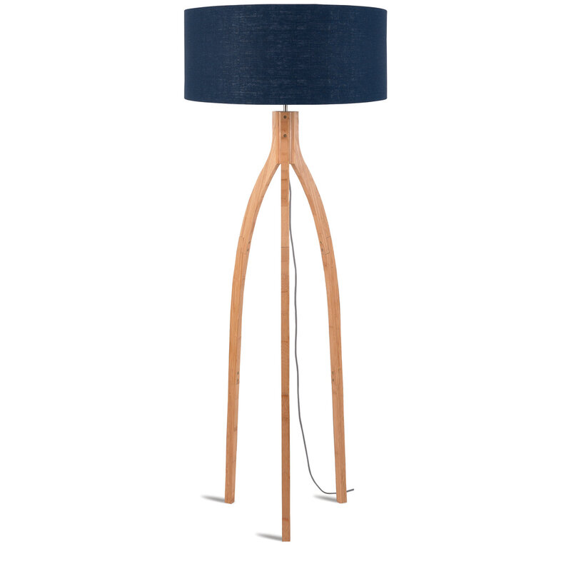 Good&Mojo-collectie Floor lamp bamboo Annapurna 6030 - linen blue denim