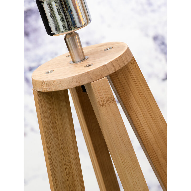 Good&Mojo-collectie Floor lamp bamboe 4-legs Everest h.158cm/kap 60x30cm - linen blue denim