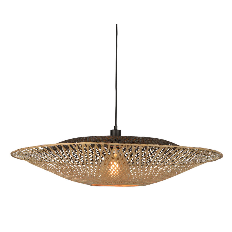 Good&Mojo-collectie Hanging lamp Kalimantan bamboo flat dia.87xh.20cm - L