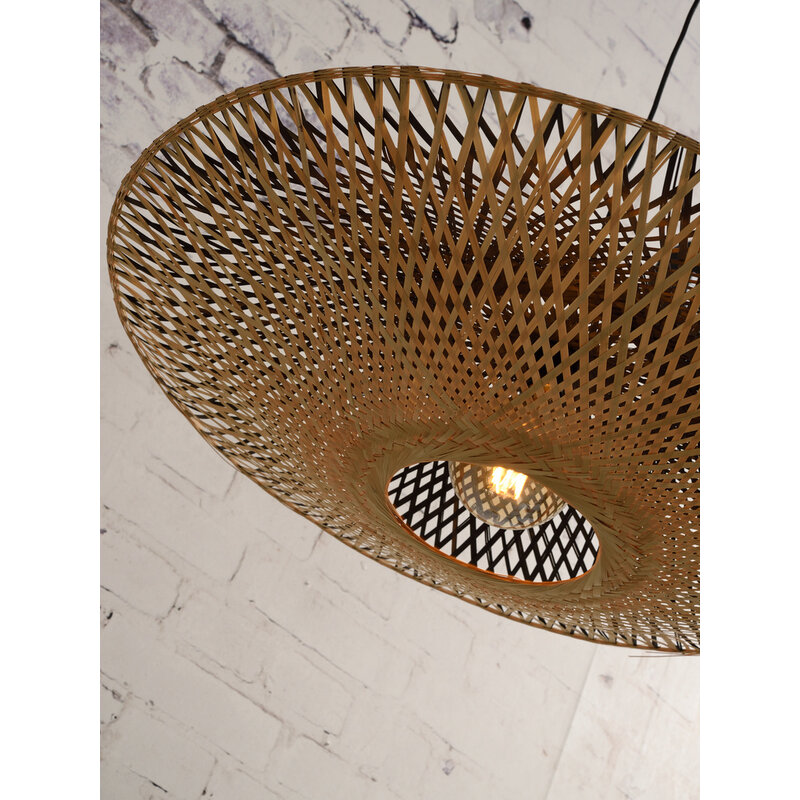 Good&Mojo-collectie Hanging lamp Kalimantan bamboo flat dia.87xh.20cm - L