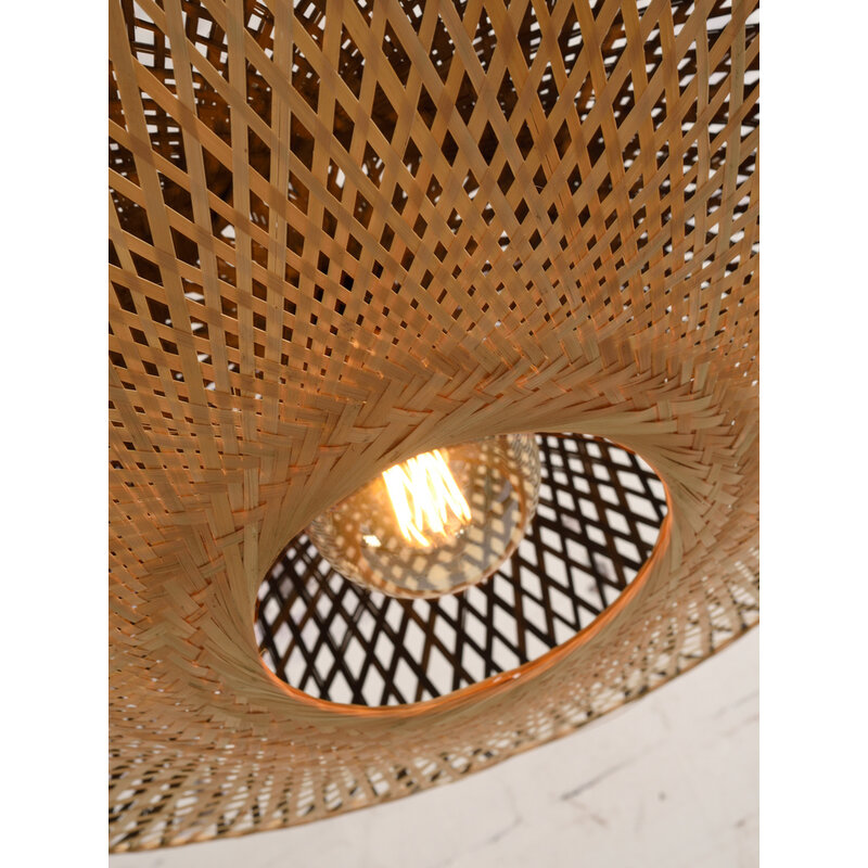 Good&Mojo-collectie Hanging lamp Kalimantan bamboo flat dia.87xh.20cm - L