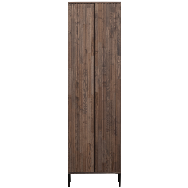 WOOOD-collectie New Gravure Hoge Kast Met Lade Essen Fineer Espresso [Fsc]