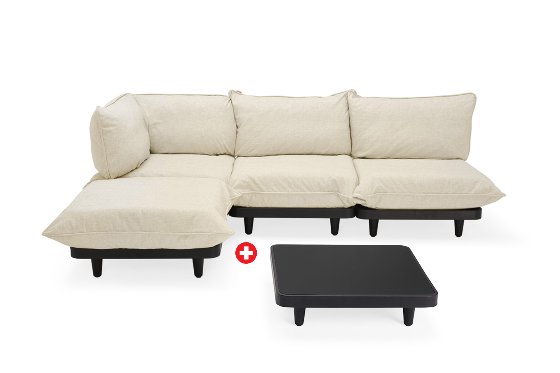 Fatboy-collectie Loungeset Paletti large Sahara incl. tafel antraciet