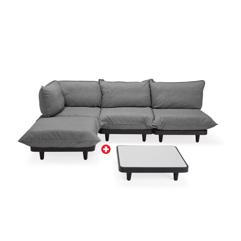 Fatboy-collectie  paletti set large Rock Grey incl. table
