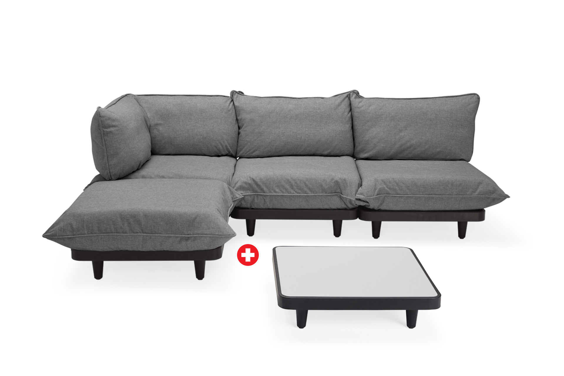 Fatboy-collectie Loungeset Paletti large Rock Grey incl. tafel light grey