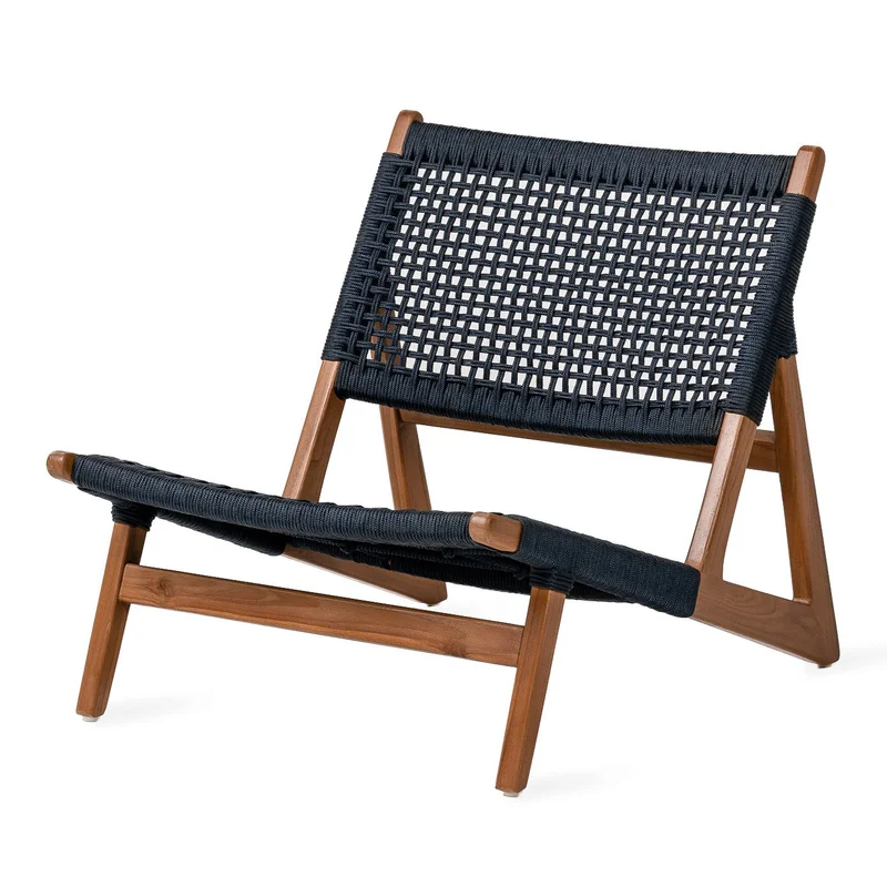 Urban Lifestyle Loungestoel Kuwana Indigo Weave Outdoor Accent Chair - Amber Wood