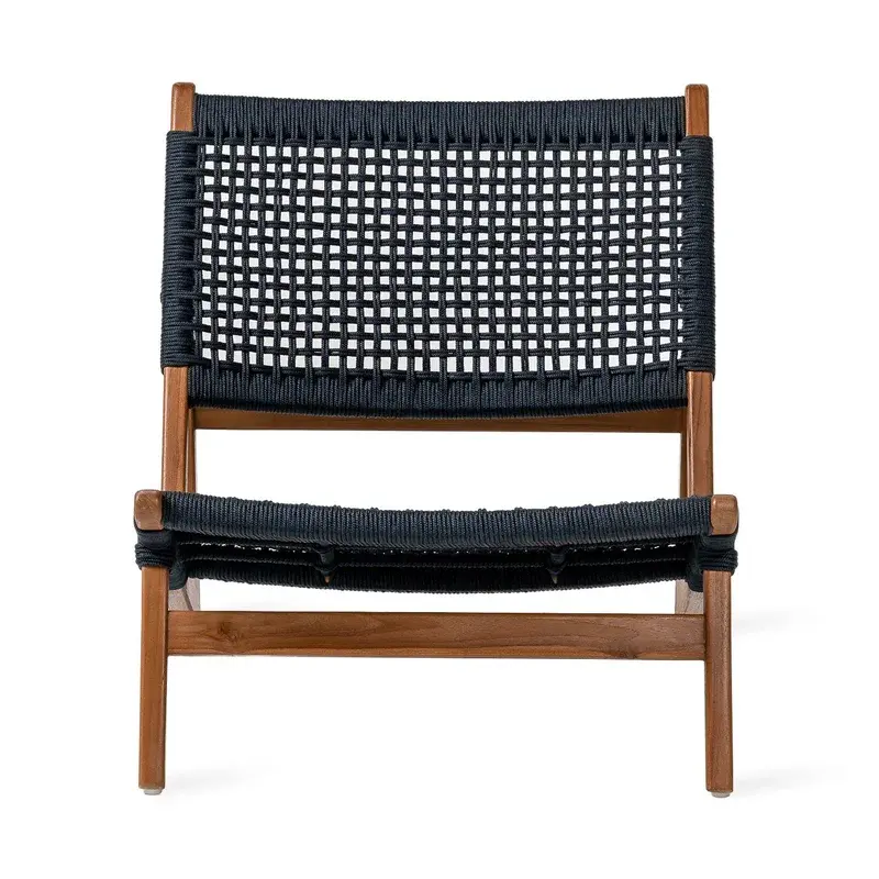 Jesper Home Kuwana Indigo Weave Outdoor Accent Chair - Amber Wood