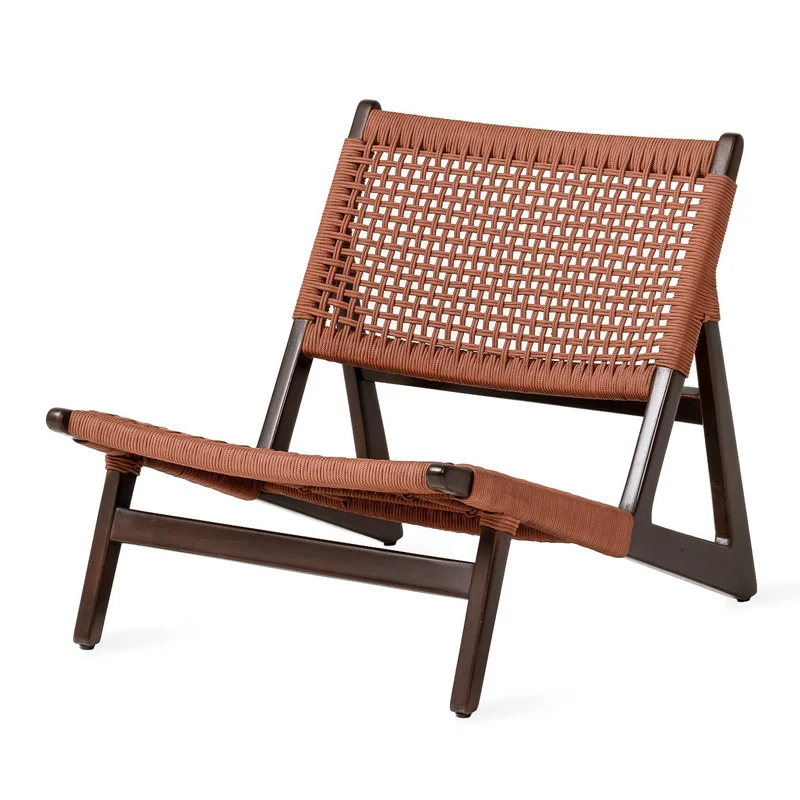 Urban Lifestyle Loungestoel Kuwana Cinnamon Weave Outdoor Accent Chair - Espresso Wood