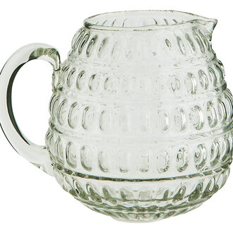 Madam Stoltz Glass jug w/ dots Madam Stoltz Glass jug w/ dots