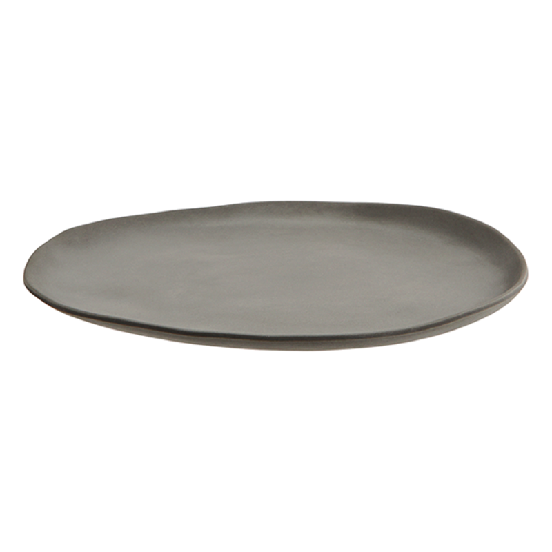 Madam Stoltz-collectie Melamine lunch plate Matt dark grey