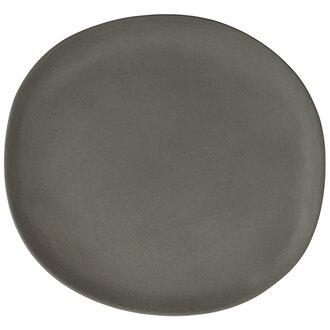 Madam Stoltz Melamine lunch plate Matt dark grey