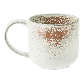 Madam Stoltz Stoneware mug White orange