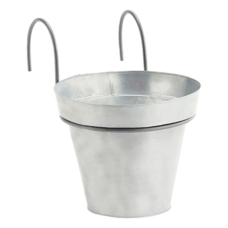 Madam Stoltz-collectie Hanging iron planter Dull zink