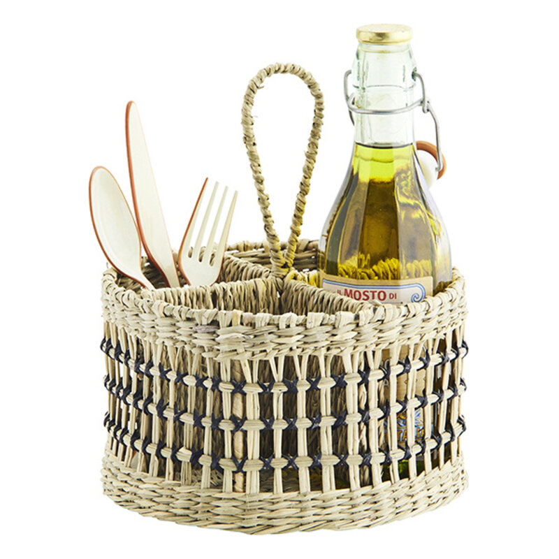 Madam Stoltz-collectie Seagrass organizer Natural black