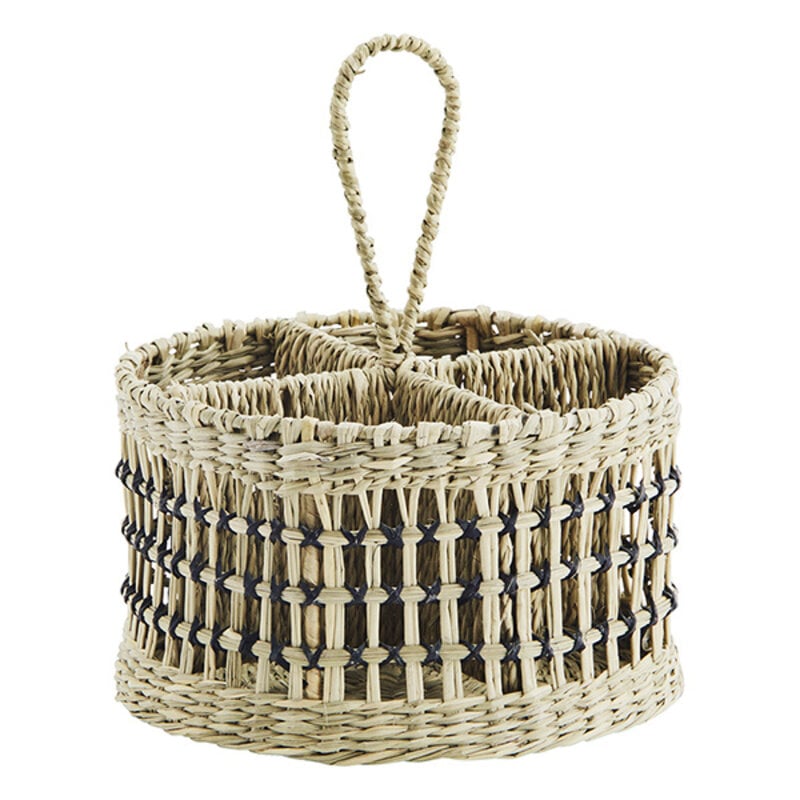 Madam Stoltz-collectie Seagrass organizer Natural black