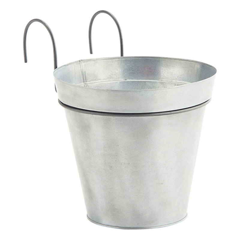 Madam Stoltz-collectie Hanging iron planter Dull zink