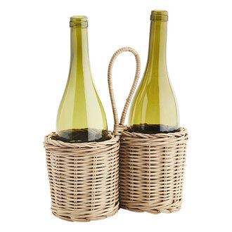 Madam Stoltz Rattan bottle holder Dark natural