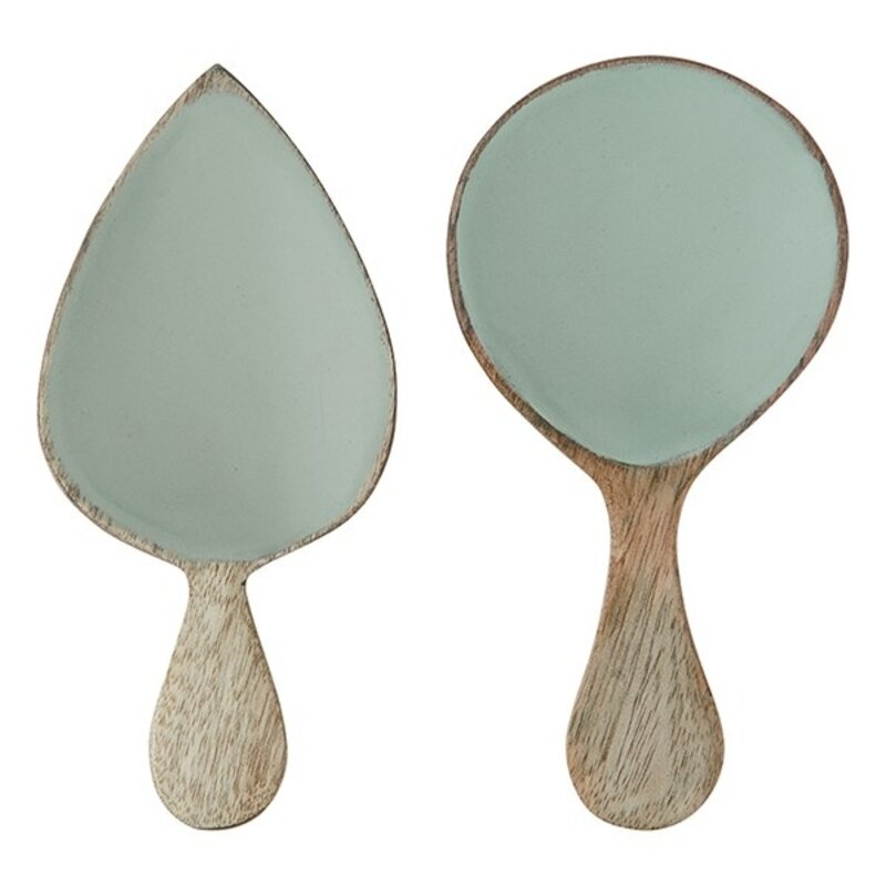 Madam Stoltz-collectie Wooden serving set Light green natural