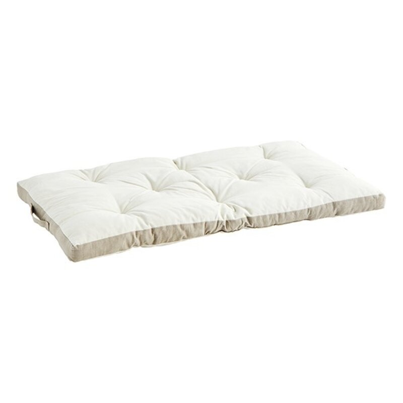 Madam Stoltz-collectie Uni matraskussen off white met taupe bies