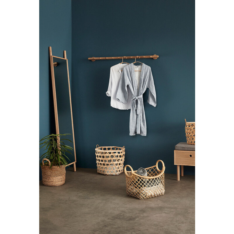 Hübsch-collectie Hide Bench Grey/Natural