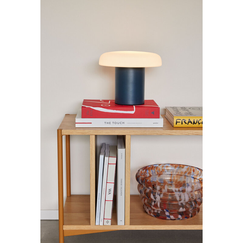 Hübsch-collectie Ateliers Table Lamp Dark blue/White