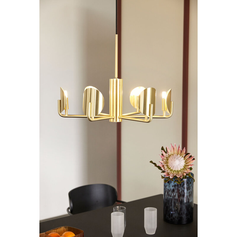 Hübsch-collectie Pomp Chandelier Brass