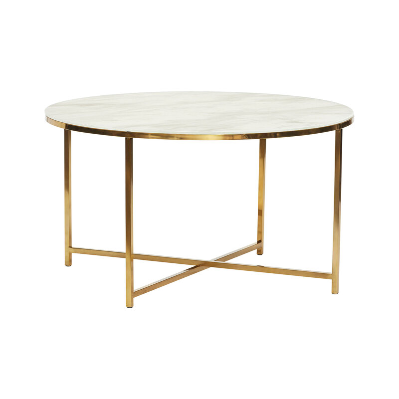 Hübsch-collectie Pond Table White/Brass