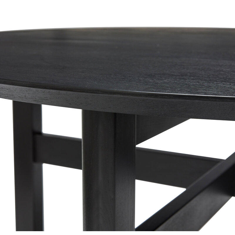 Hübsch-collectie Fjord Dining Table Round Small Black