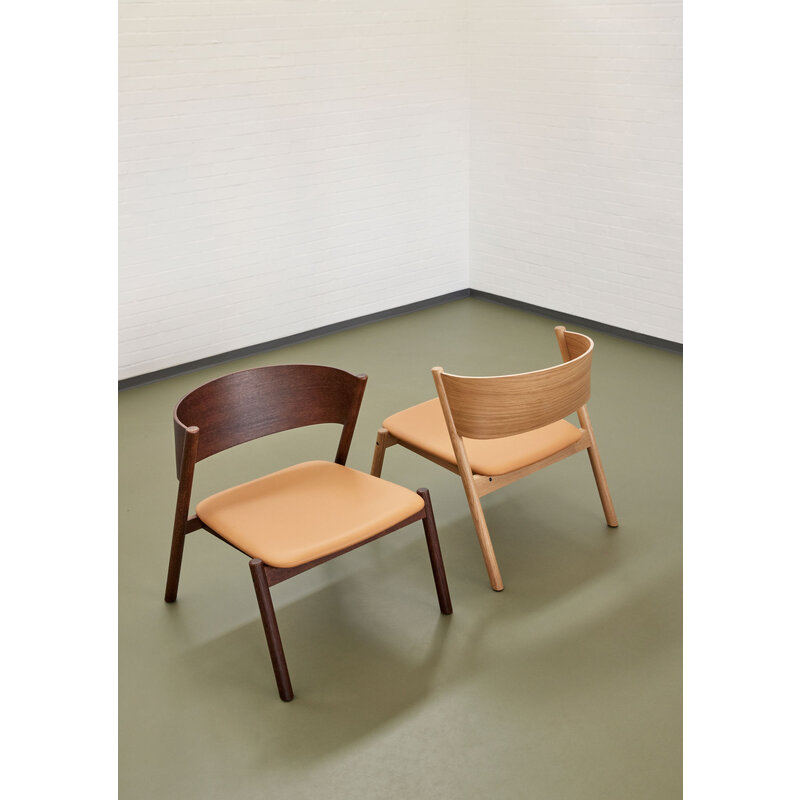 Hübsch-collectie Oblique Lounge Chair Seat Dark Brown