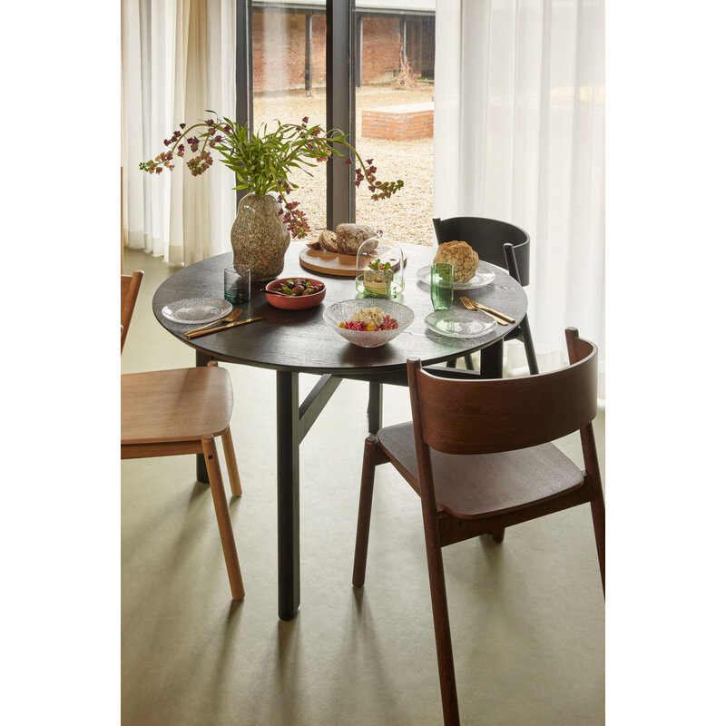 Hübsch-collectie Oblique Dining Chair Black