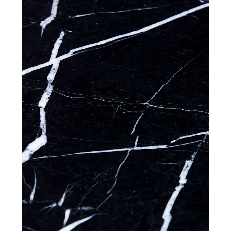 Hübsch-collectie Raw Side Table Black/Natural