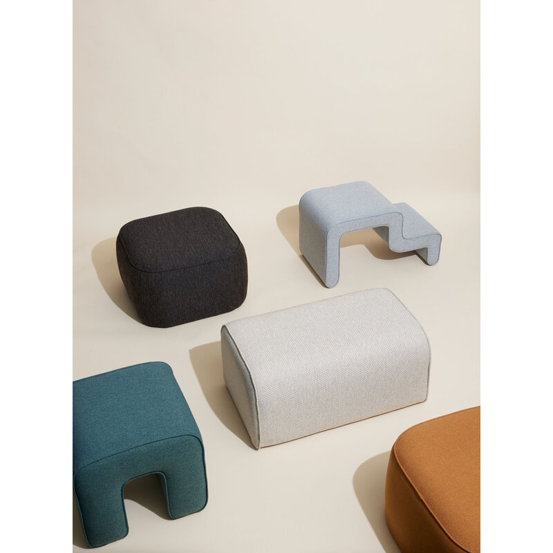 Hübsch-collectie Cube Pouffe Dark Brown